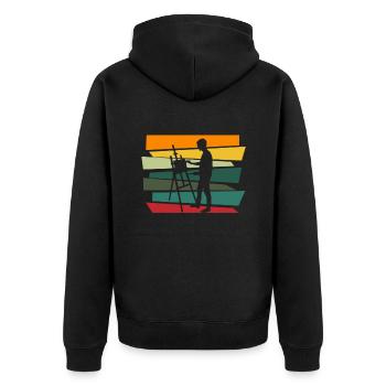 Artist Painter Canvas Art Acrylic Painting Gift - Unisex Premium Organic Zip Hoodie - black - Back - Nico (187cm)