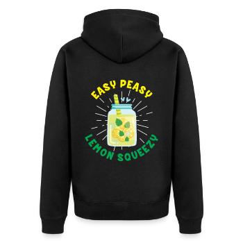 Easy Peasy Lemon Squeezy – Summer Edition - Unisex Premium Organic Zip Hoodie - black - Back - Nico (187cm)