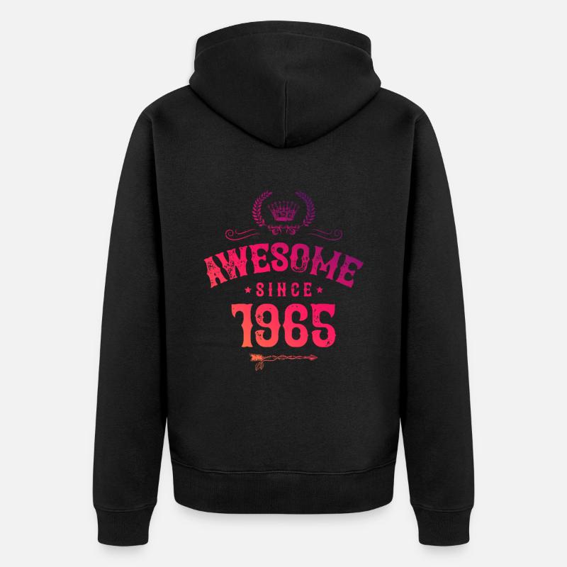 1965 awesome since - Unisex Premium Bio Zip Hoodie - Schwarz