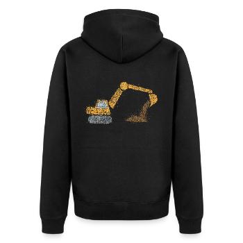 Excavator Construction site Construction worker Construction vehicle - Unisex Premium Organic Zip Hoodie - black - Back - Nico (187cm)
