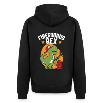 Firesaurus Rex Pompier Pompier Dinosaure - Veste à capuche bio Premium Unisexe - noir - Dos - Nico (187cm)