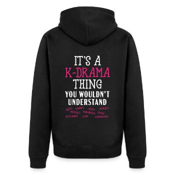 C’est une chose K-Drama que vous ne comprendriez pas - Veste à capuche bio Premium Unisexe - noir - Dos - Nico (187cm)
