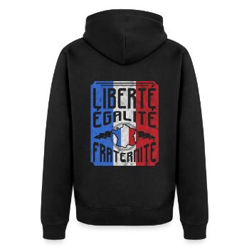 France - Veste à capuche bio Premium Unisexe - noir - Dos - Nico (187cm)
