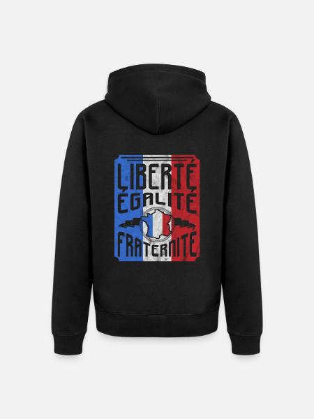 France - Veste à capuche bio Premium Unisexe - noir