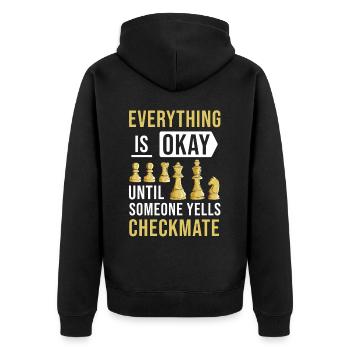 Échecs Échecs Échecs Checkmate Pièces d’échecs Roi - Veste à capuche bio Premium Unisexe - noir - Dos - Nico (187cm)