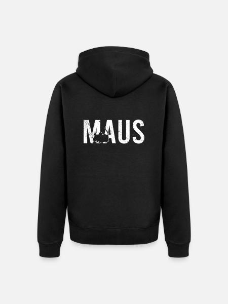 Maus - Unisex Premium Bio Zip Hoodie - Schwarz