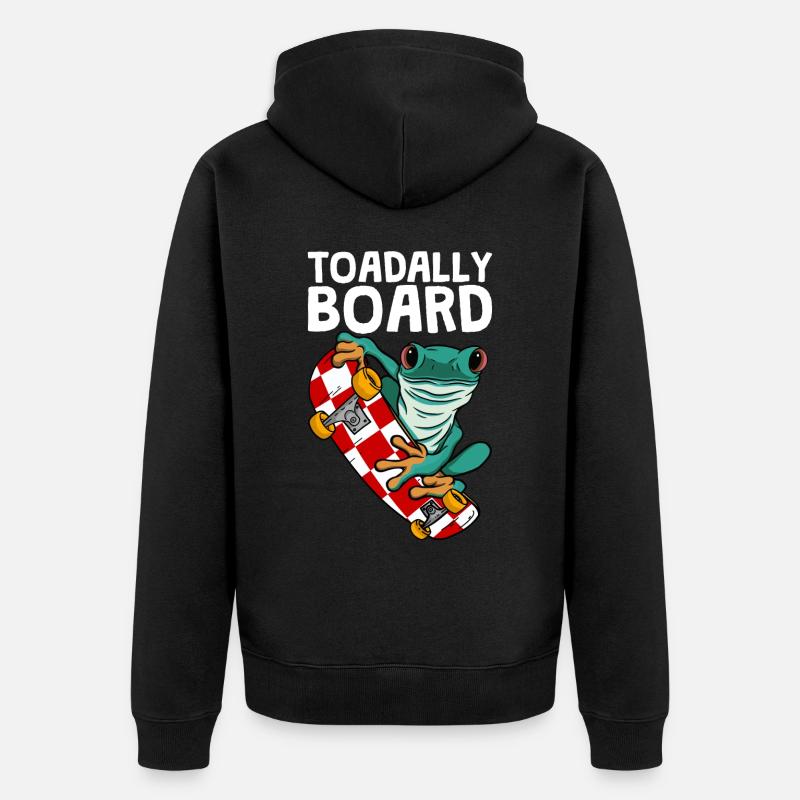 Frosch Skateboarding Skateboard Toadally Board - Unisex Premium Bio Zip Hoodie - Schwarz