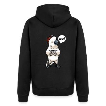 Cacatoès des Moluques têtu Pas d’oiseau cacatoès - Veste à capuche bio Premium Unisexe - noir - Dos - Nico (187cm)