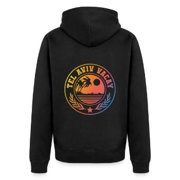 Vacances à Tel Aviv - Veste à capuche bio Premium Unisexe - noir - Dos - Nico (187cm)