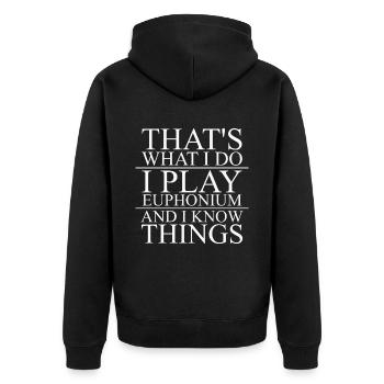 Euphonium Eufonium Blechbläser Tuba Spruch - Unisex Premium Bio Zip Hoodie - Schwarz - Hinten - Nico (187cm)