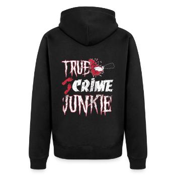 Accro au vrai crime - Veste à capuche bio Premium Unisexe - noir - Dos - Nico (187cm)