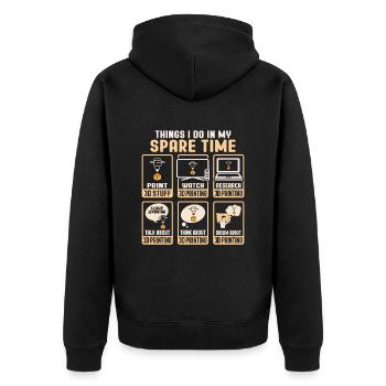 3D printing design for a 3D printer fan - Unisex Premium Organic Zip Hoodie - black - Back - Nico (187cm)