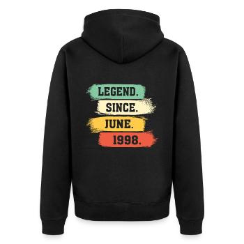 Légende depuis juin 1998 - Veste à capuche bio Premium Unisexe - noir - Dos - Nico (187cm)