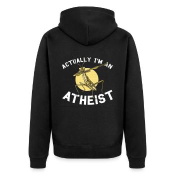 Gottesanbeterin - Unisex Premium Bio Zip Hoodie - Schwarz - Hinten - Nico (187cm)