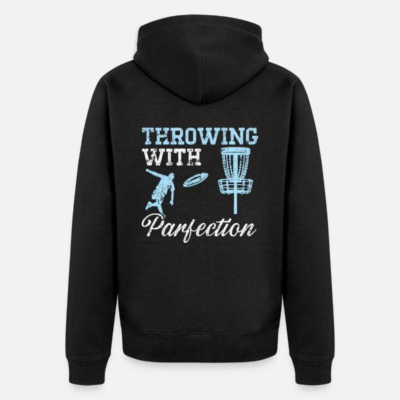 Lancer avec Parfection Treejection Disc Golf - Veste à capuche bio Premium Unisexe - noir