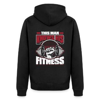 Fitness Training Gym Workout Poids - Veste à capuche bio Premium Unisexe - noir - Dos - Nico (187cm)