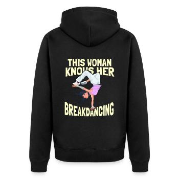 Breakdance Breakdancer Breakdancing - Unisex Premium Bio Zip Hoodie - Schwarz - Hinten - Nico (187cm)