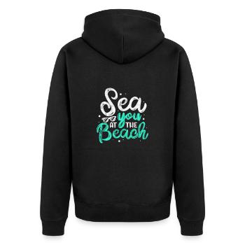 Vacances à la plage Été Soleil Mer Cadeau de vacances - Veste à capuche bio Premium Unisexe - noir - Dos - Nico (187cm)