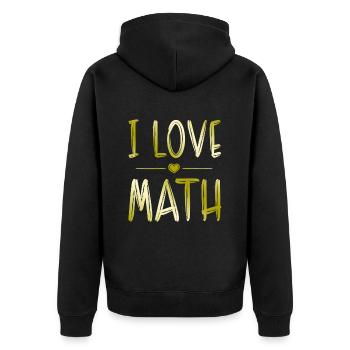 I love math - Unisex Premium Organic Zip Hoodie - black - Back - Nico (187cm)