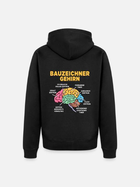 Bauzeichner - Unisex Premium Bio Zip Hoodie - Schwarz
