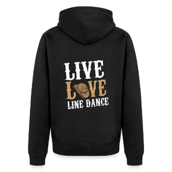 Linedance Dancer Dancer Cowboy Outfit Wild West Fan - Unisex Premium Organic Zip Hoodie - black - Back - Nico (187cm)