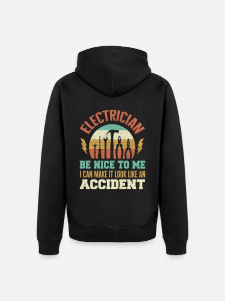 Electrician, Wireman, Electricity - Unisex Premium Organic Zip Hoodie - black