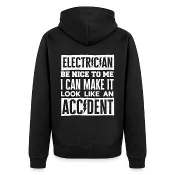 Électricien, Câbleur, Électricité - Veste à capuche bio Premium Unisexe - noir - Dos - Nico (187cm)