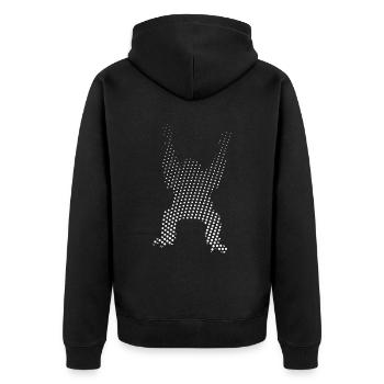 Orang Utan - Unisex Premium Bio Zip Hoodie - Schwarz - Hinten - Nico (187cm)