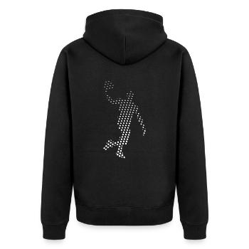 Basketteur de basket-ball - Veste à capuche bio Premium Unisexe - noir - Dos - Nico (187cm)
