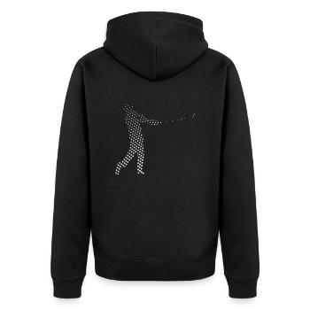 Golf Golfer - Unisex Premium Organic Zip Hoodie - black - Back - Nico (187cm)