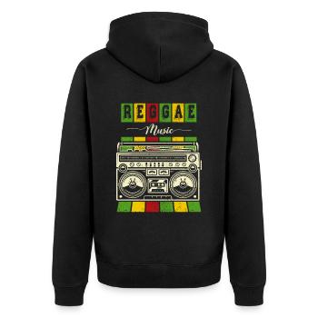 Reggae Music Design pour les amateurs de musique reggae - Veste à capuche bio Premium Unisexe - noir - Dos - Nico (187cm)