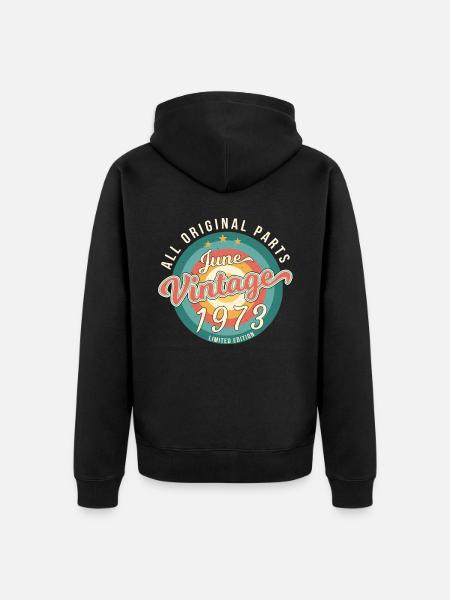 Juni 1973 Limitiert - Unisex Premium Bio Zip Hoodie - Schwarz