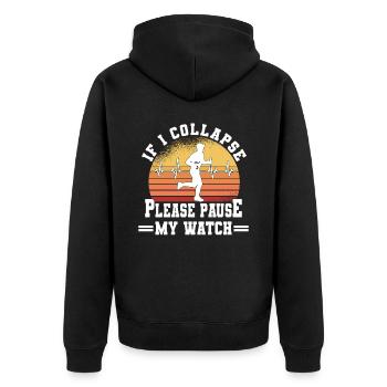 Marathon Runners Running Half Marathon Saying - Unisex Premium Organic Zip Hoodie - black - Back - Nico (187cm)