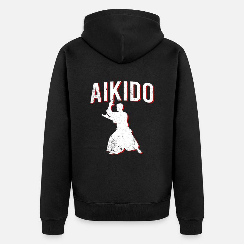 Aïkido - Veste à capuche bio Premium Unisexe - noir