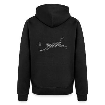 Volleyball Volleyballer - Unisex Premium Bio Zip Hoodie - Schwarz - Hinten - Nico (187cm)