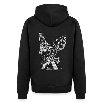 Quetzalcoatl Aztec Serpent Temple Maya Inca - Veste à capuche bio Premium Unisexe - noir - Dos - Nico (187cm)