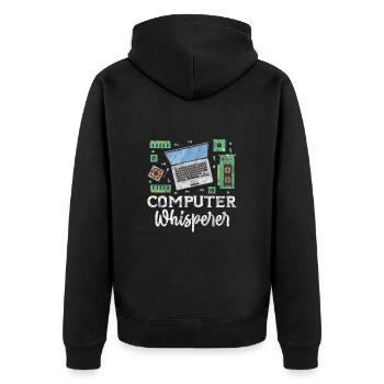 Computer Nerd PC Programmer Computer Science Gift - Unisex Premium Organic Zip Hoodie - black - Back - Nico (187cm)