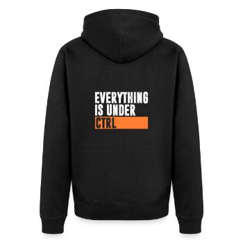 Computer - Unisex Premium Bio Zip Hoodie - Schwarz - Hinten - Nico (187cm)