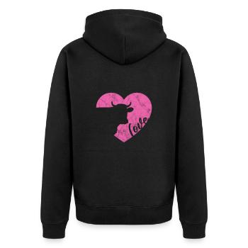 Cow Cow Cows Farm Farmer Gift - Unisex Premium Organic Zip Hoodie - black - Back - Nico (187cm)