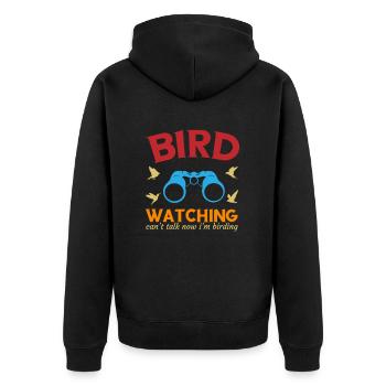 Bird Watching Ornithologist Birding Birdwatching - Unisex Premium Organic Zip Hoodie - black - Back - Nico (187cm)