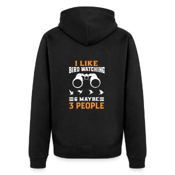 Bird Watching Ornithologist Birding Birdwatching - Unisex Premium Organic Zip Hoodie - black - Back - Nico (187cm)
