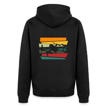 Drone Drone Drone Pilot Quadcopter - Unisex Premium Organic Zip Hoodie - black - Back - Nico (187cm)