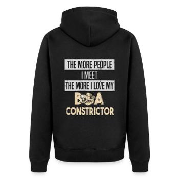 Boa Constrictor Schlange Schlangenliebe - Unisex Premium Bio Zip Hoodie - Schwarz - Hinten - Nico (187cm)