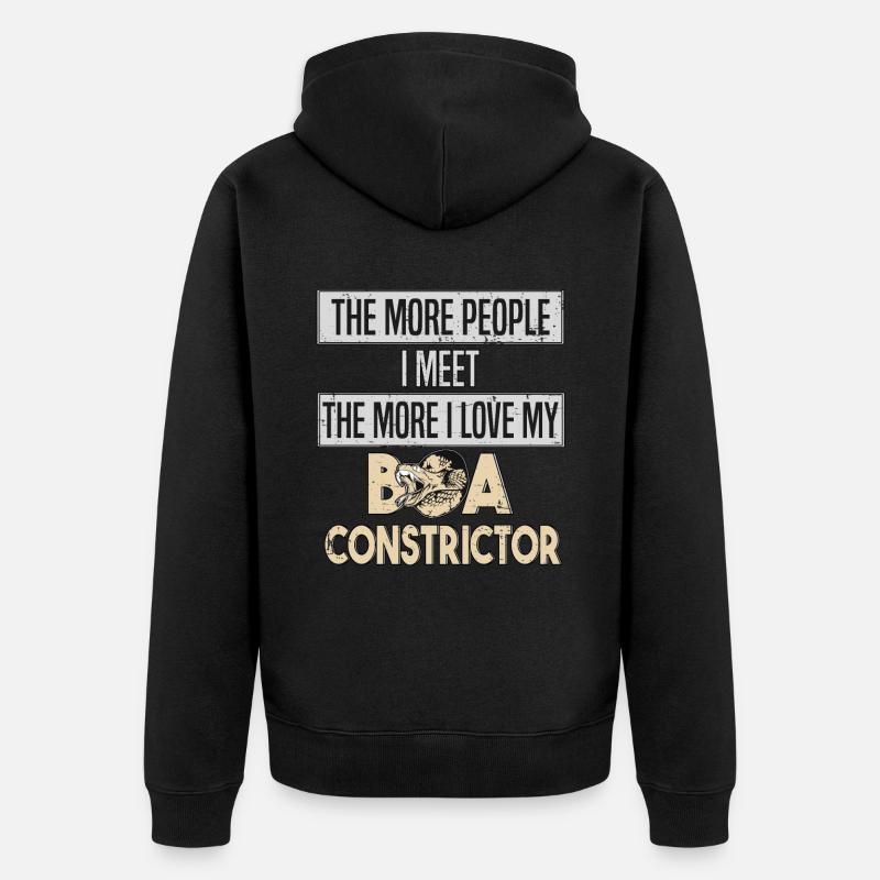 Boa Constrictor Serpent Amour - Veste à capuche bio Premium Unisexe - noir