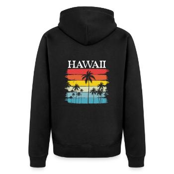 Hawaii - Unisex Premium Organic Zip Hoodie - black - Back - Nico (187cm)