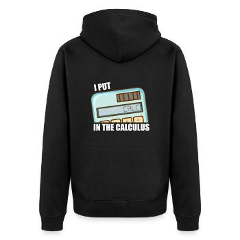 Math Mathematics - Unisex Premium Organic Zip Hoodie - black - Back - Nico (187cm)