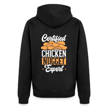 Certified Chicken Nugget Expert Nuggy Nug Life - Unisex Premium Organic Zip Hoodie - black - Back - Nico (187cm)