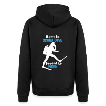 Taucher Taucher Sea Schnorcheln Tauchflasche - Unisex Premium Bio Zip Hoodie - Schwarz - Hinten - Nico (187cm)