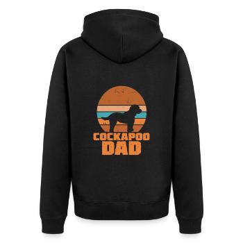 Cockapoo Dad - Unisex Premium Organic Zip Hoodie - black - Back - Nico (187cm)