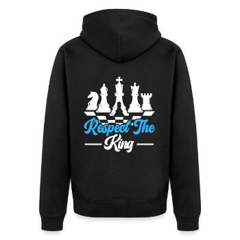 Respectez le king grand maître Jeu de société Échecs - Veste à capuche bio Premium Unisexe - noir - Dos - Nico (187cm)